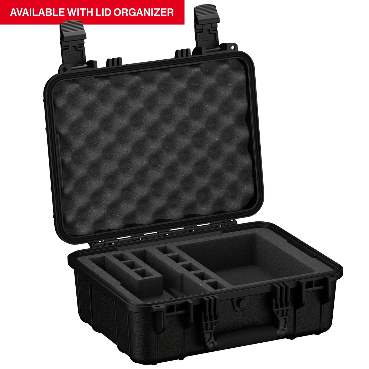 16-inch hard case for two pistols, featuring customizable foam interior and secure latches for protection.