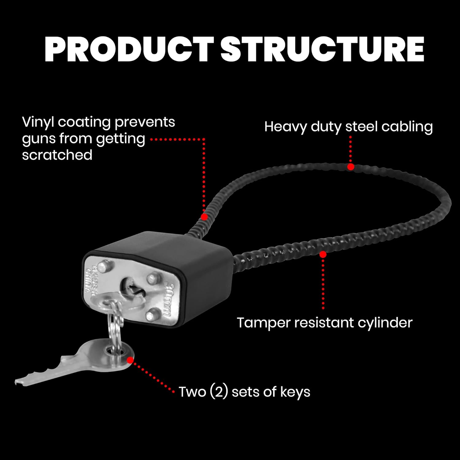 Keyed 15" Cable Gun Locks (3PK)