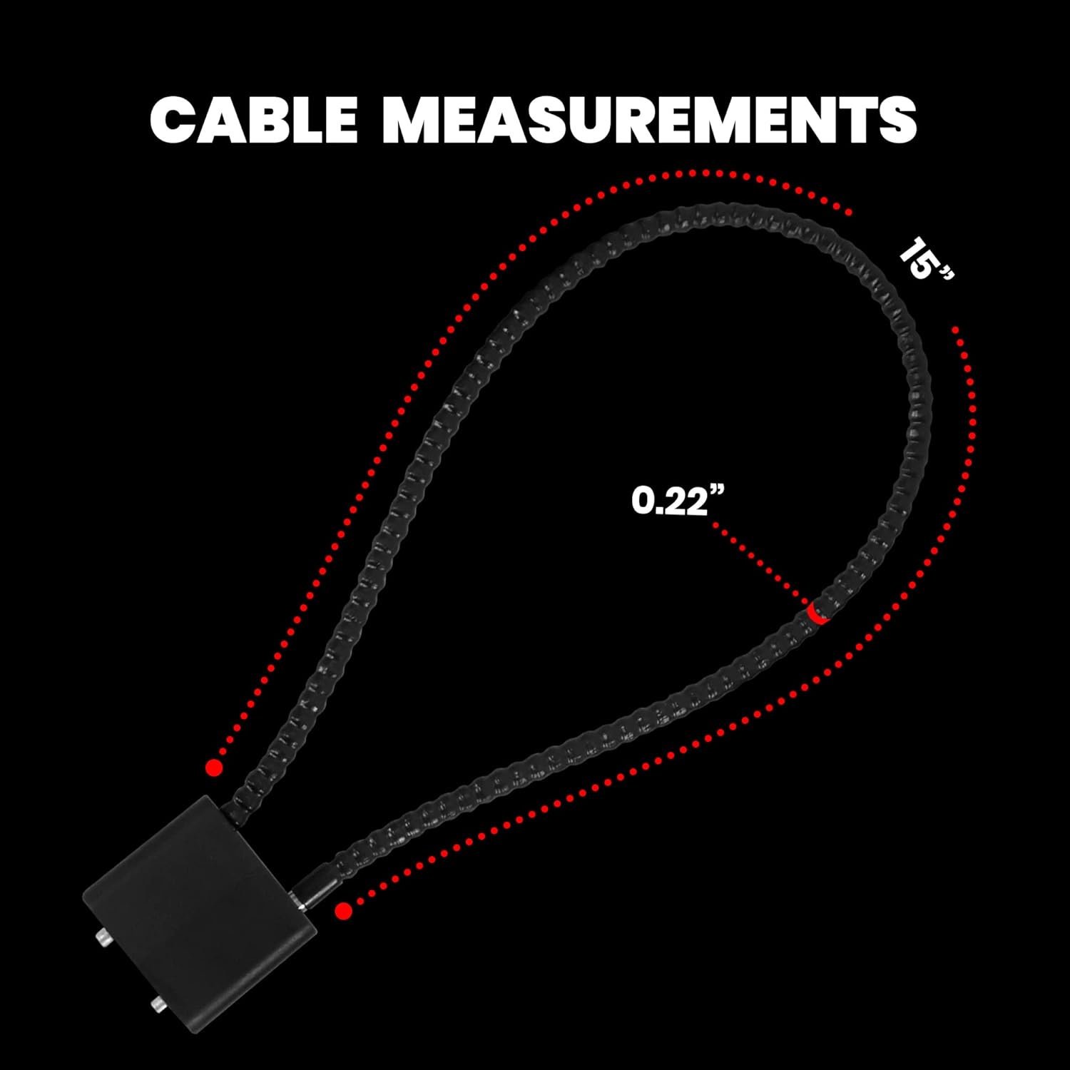Set of three keyed 15-inch cable gun locks with 0.22-inch diameter cables, designed for secure firearm storage.