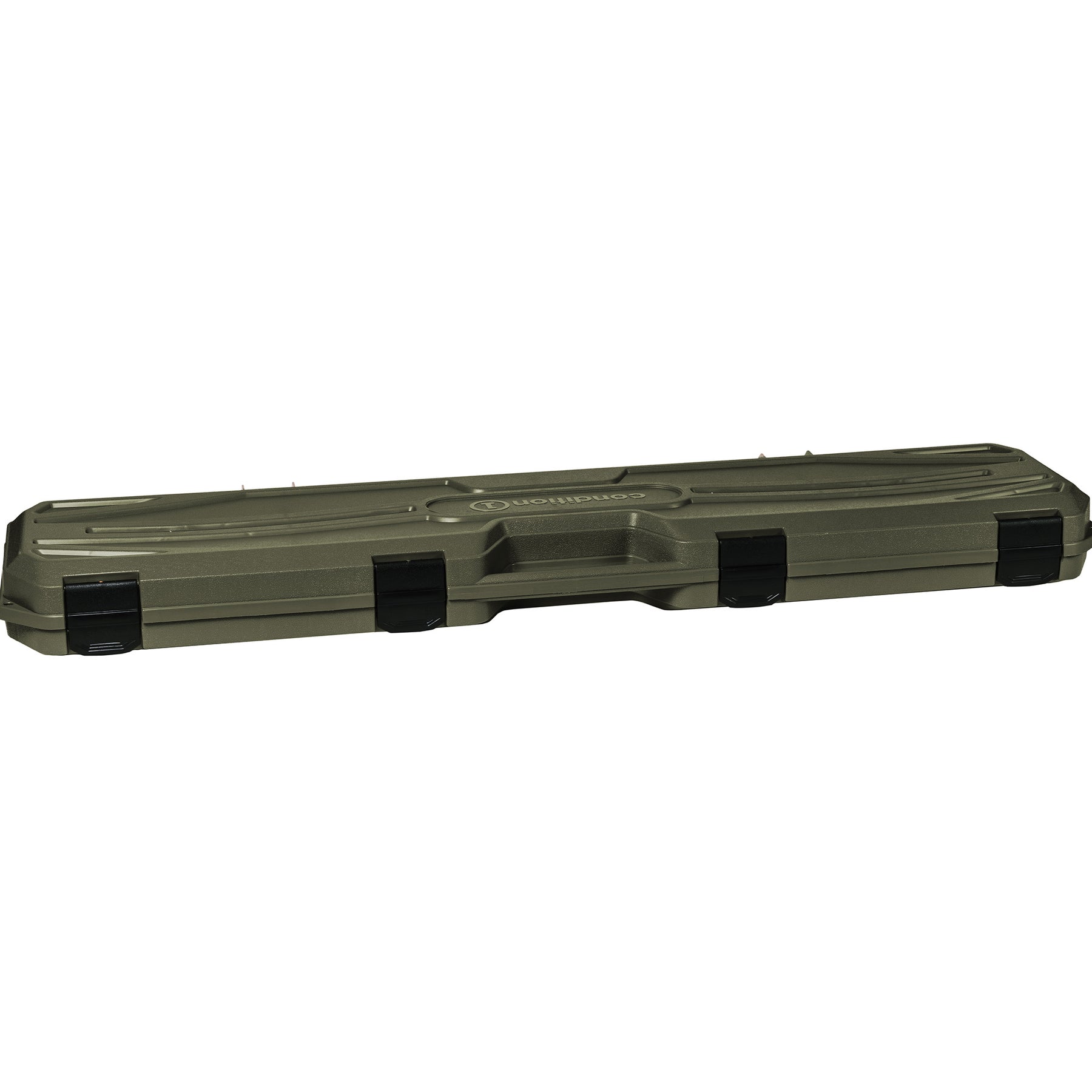 Green 42-inch economy hard case with black latches, designed for storing and transporting equipment securely.