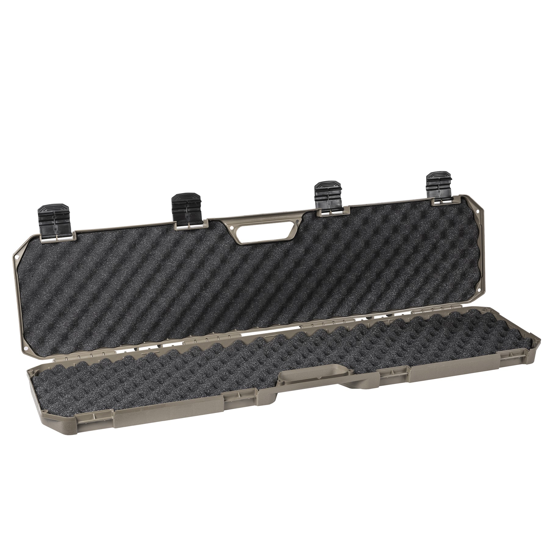 Open 42" economy case with foam padding and secure latches, designed for safe storage and transport of equipment.