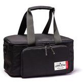 Lone Star Range Bag in black with sturdy handles and a front zip pocket for secure storage and transport of gear.