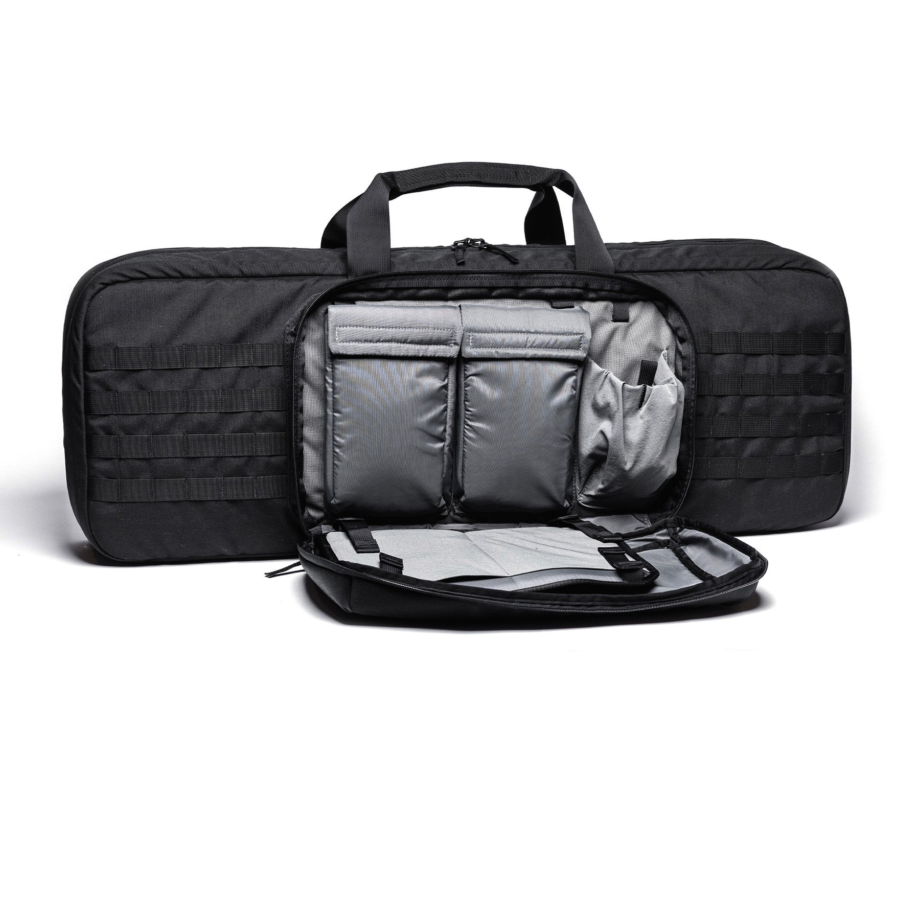 Black Lone Star 36" rifle bag with padded interior, multiple compartments, and adjustable straps for secure firearm transport.