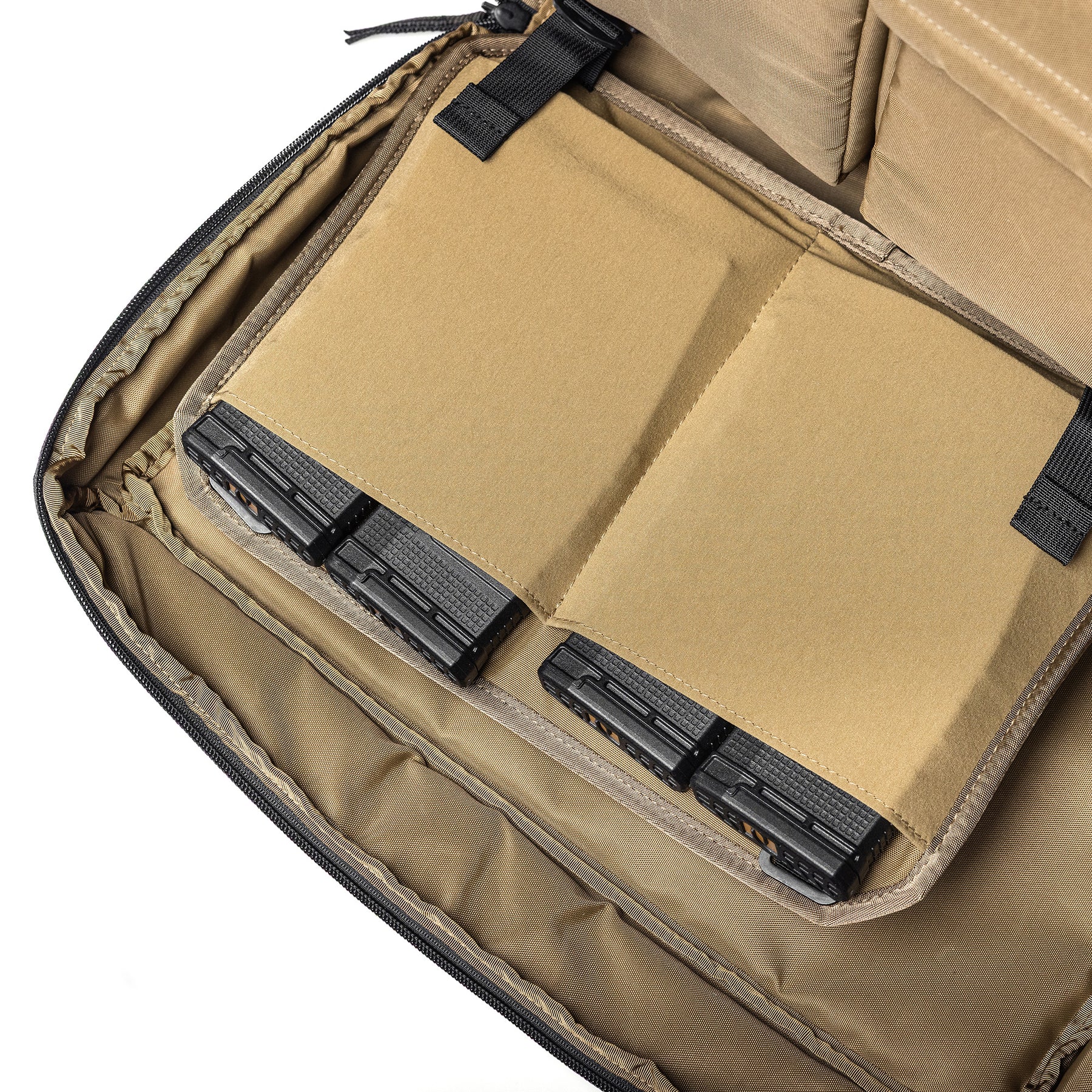 Lone Star 36" rifle bag interior with padded compartments and adjustable straps for firearm storage and transport.