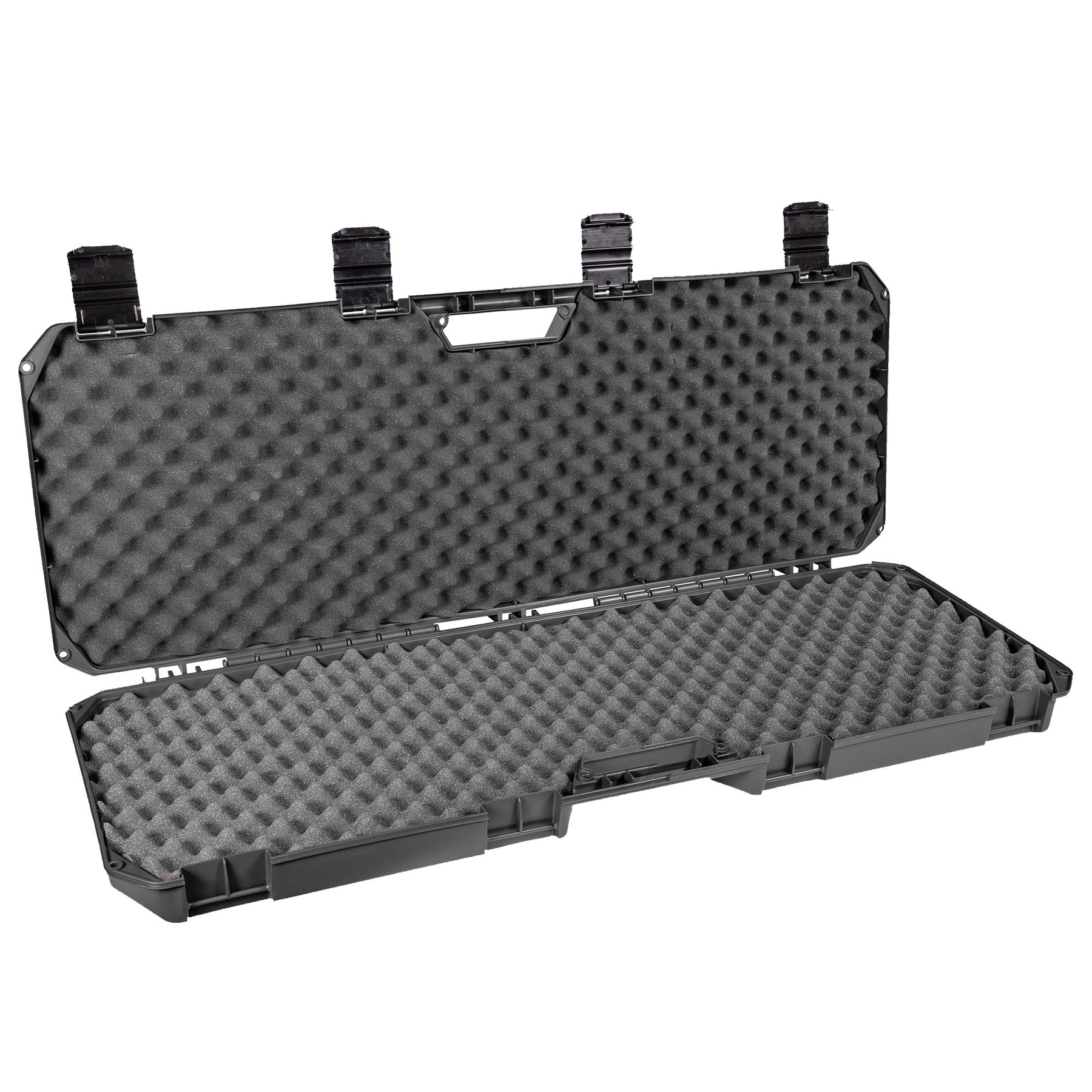 Open black 42" Economy AR case with foam padding and secure latches, designed for firearm storage and transport.