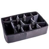Padded divider set for #801 case, with adjustable compartments and black and gray fabric for organized storage.