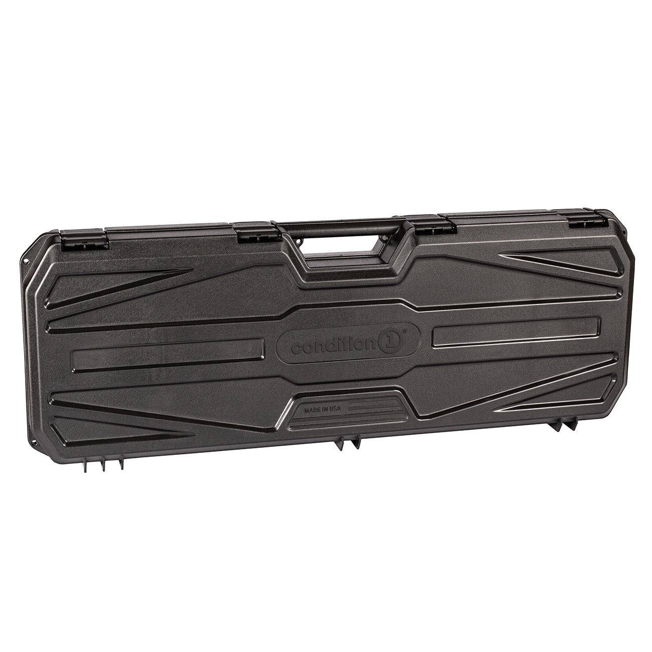 Black 42-inch economy AR case with a sturdy handle and secure latches, designed for firearm storage and transport.