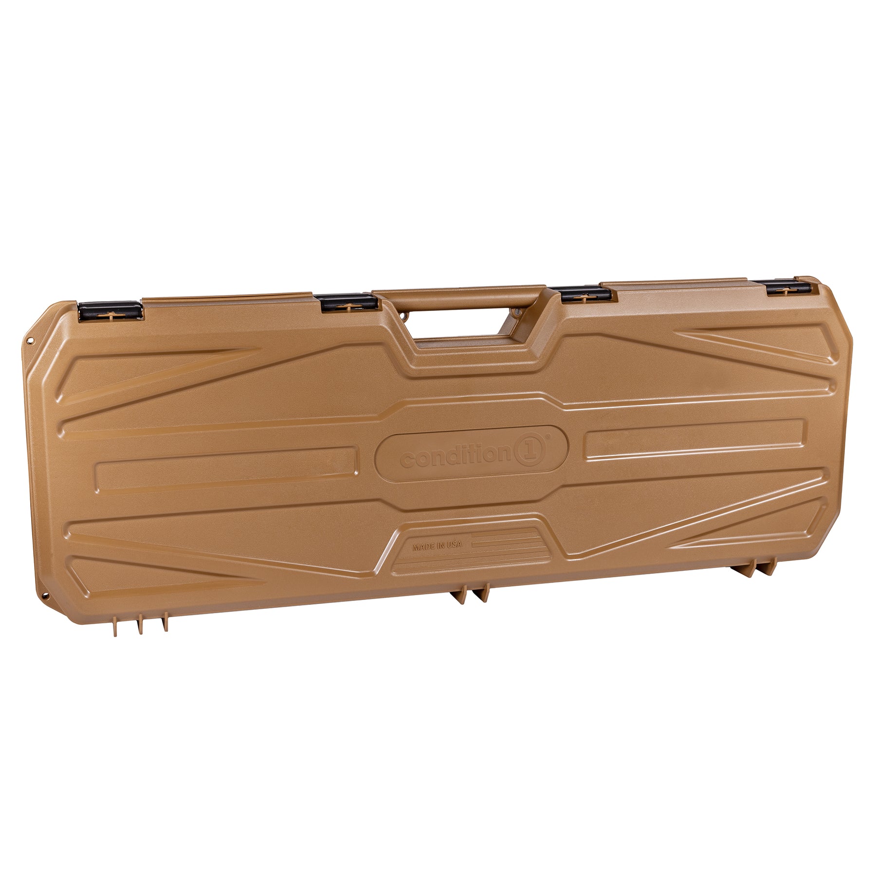 42-inch tan AR gun case with a sturdy handle and secure latches, designed for safe firearm storage and transport.