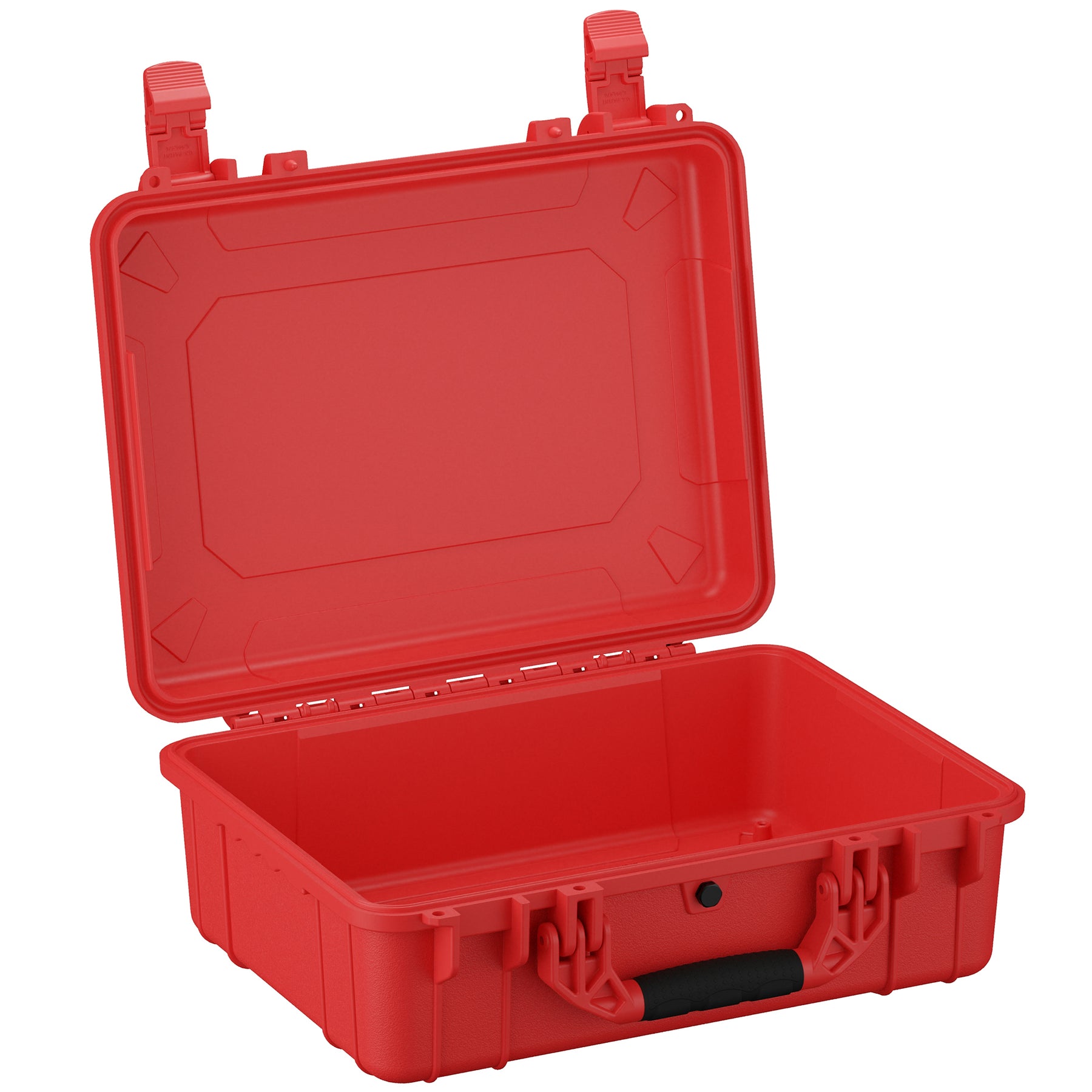 Alt Text: "Open, large 20-inch red hard case with sturdy latches and a handle, model number 227, displayed on a white background. Suitable for secure storage and transportation of sensitive items."