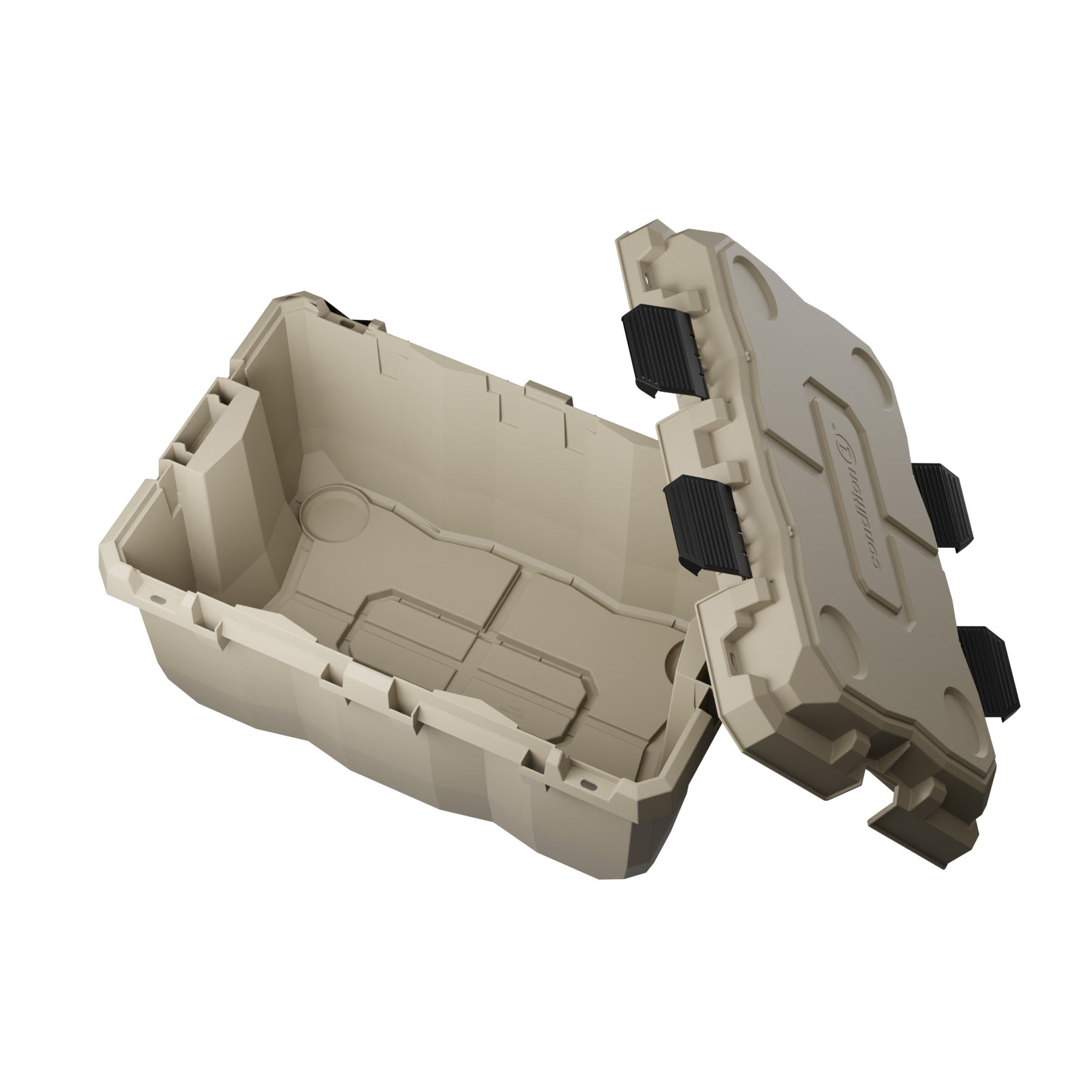 28-inch beige Sportsman trunk opened to display interior and durable latches, ideal for storage and transportation.