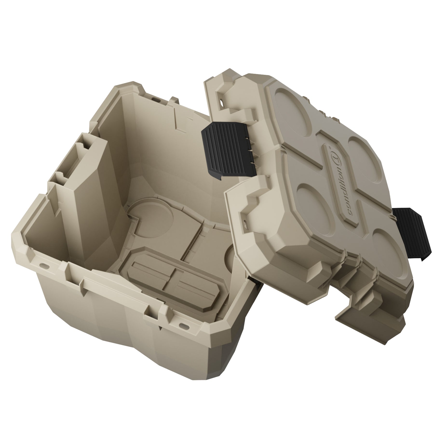 18-inch Sportsman Cube hard case with an open lid, showcasing a spacious interior designed for durable storage and transport.