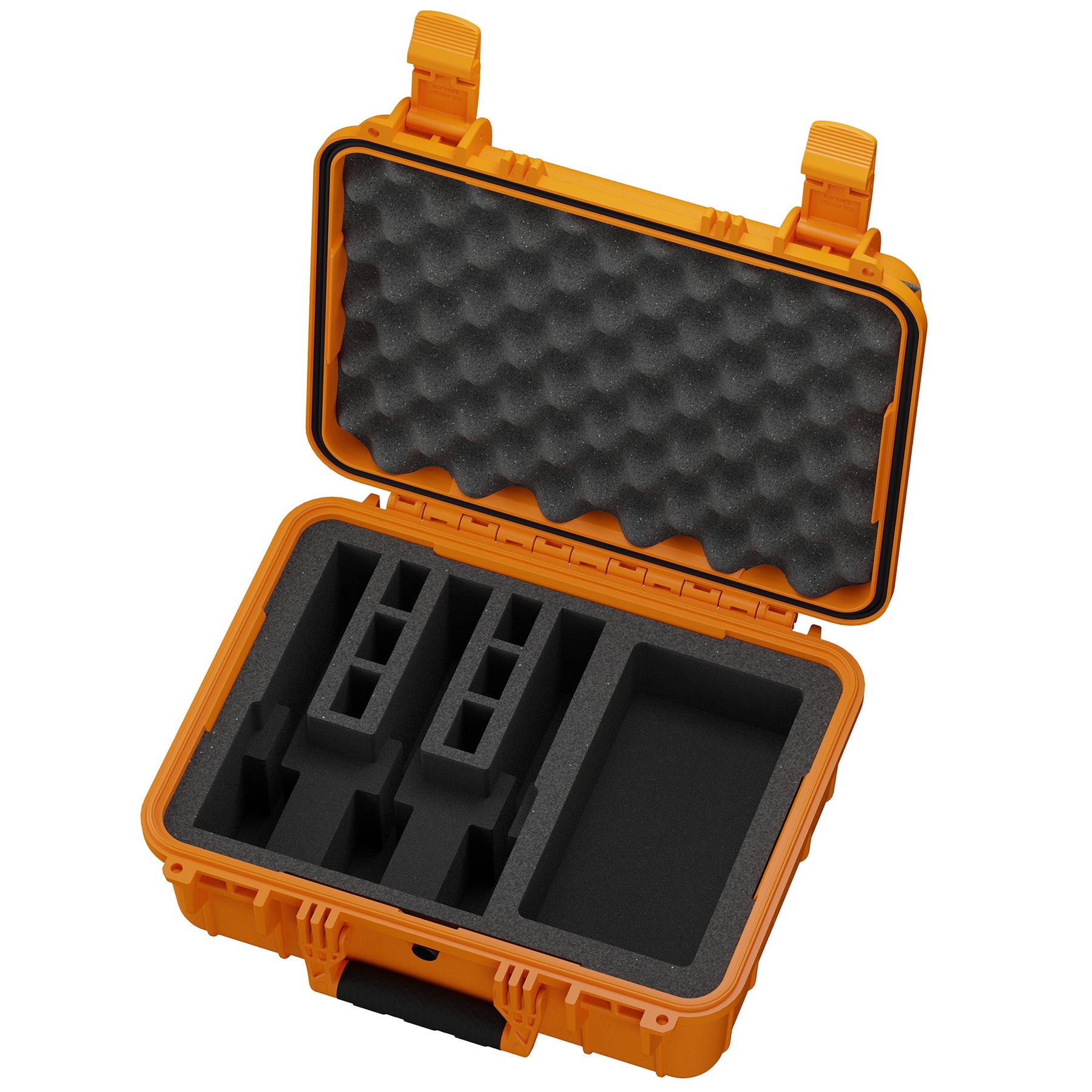 Durable 16-inch pistol case with foam interior, designed for secure storage and transport of three handguns.