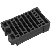 Black 7-slot pre-cut foam insert for #300 case, designed to organize and protect tools or components.