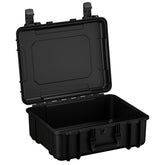 Alt text: "20-inch large black protective hard case, model #253, open to display its deep empty compartment and durable design with secure latches and a robust handle, ideal for transporting sensitive equipment."
