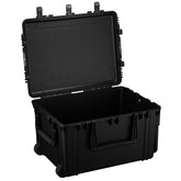 Alt text: "Open 33-inch large black protective case, model #2152, displaying empty deep storage space and sturdy latches, suitable for secure equipment transport."