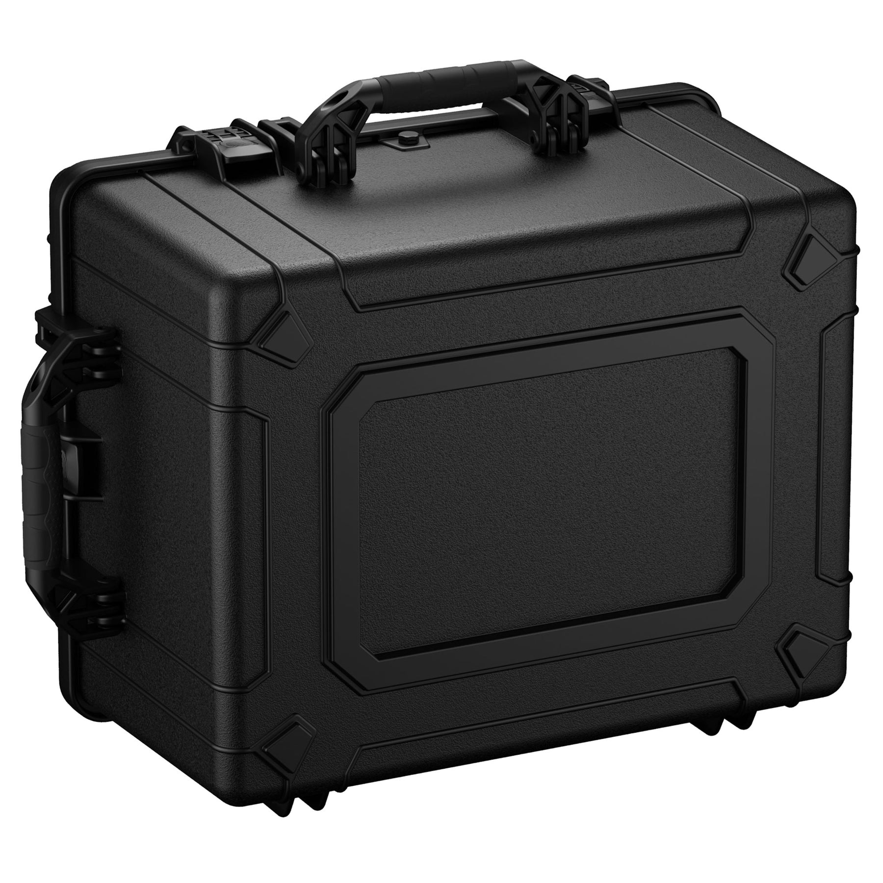 Alt text: "Black, rugged 25-inch large protective case with durable handles and reinforced corners for secure storage and transport, model number 024."