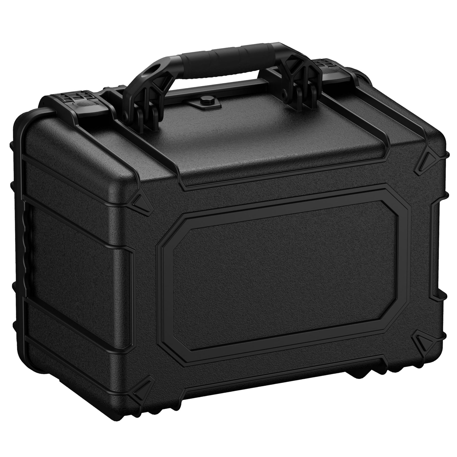 Black 18-inch medium protective hard case with durable handle and secure latches, designed for safe storage and transport.