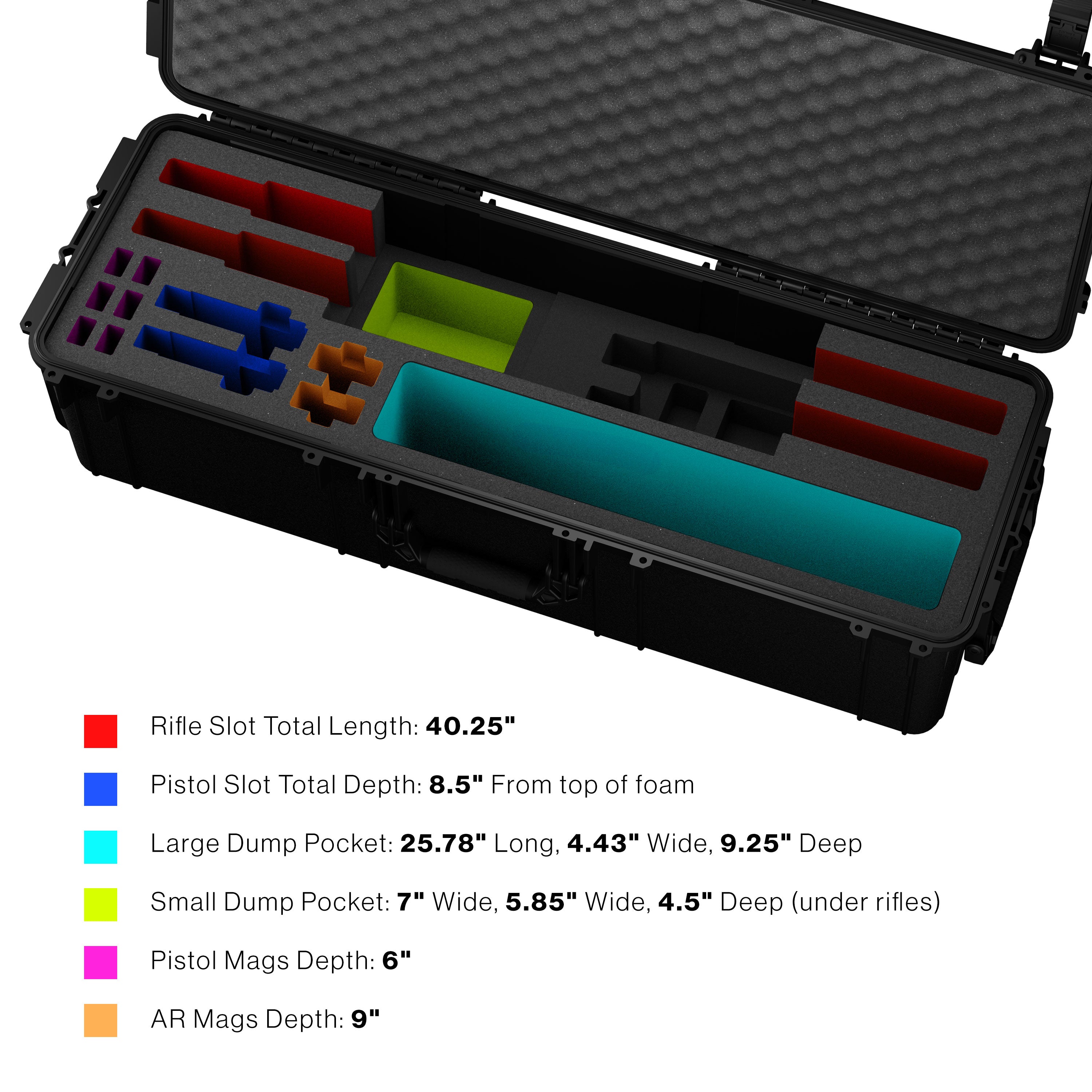 45" 2 Rifle 2 Pistol Case #2191