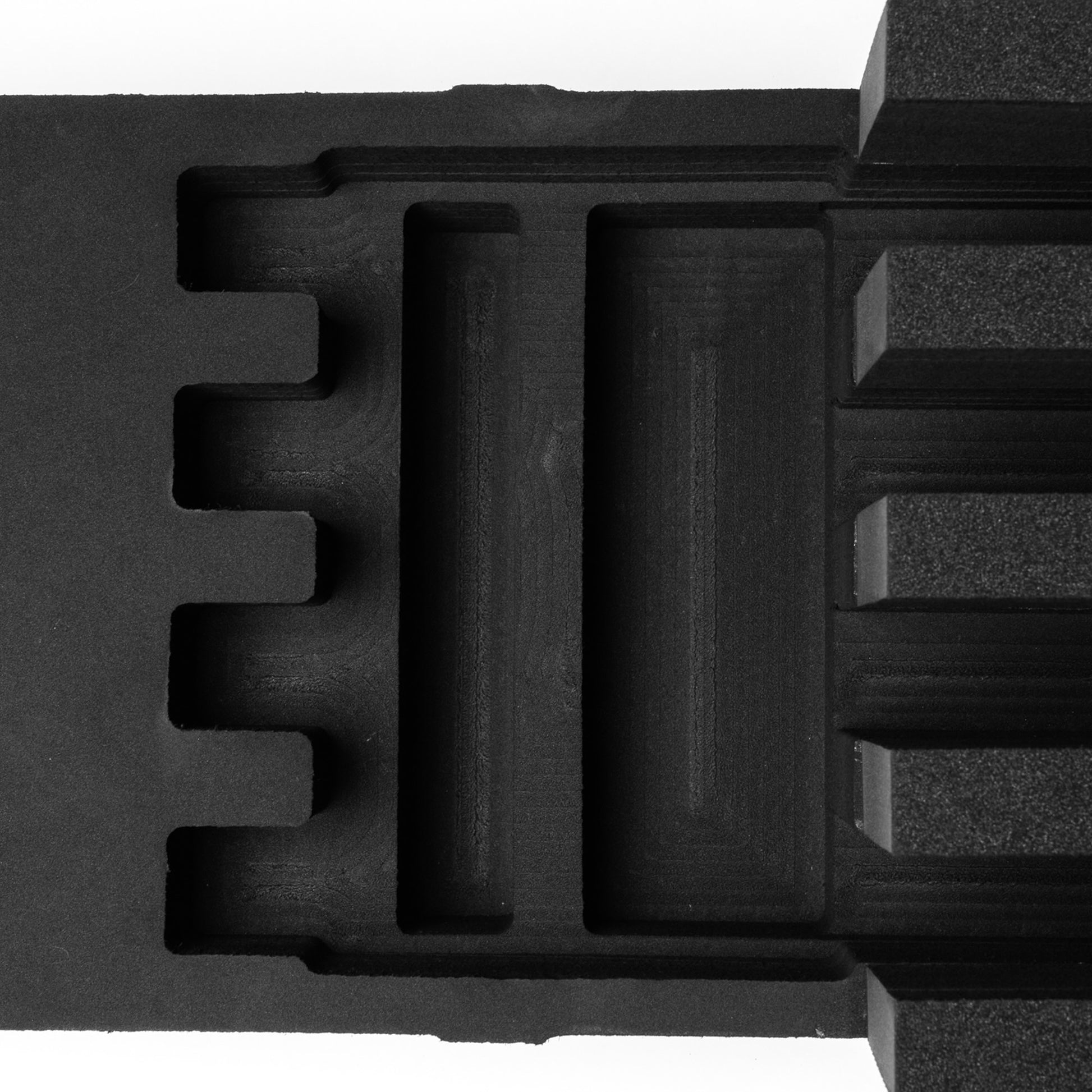 Pre-cut foam insert designed for 4-slot tactical rifle storage in #2191 hard case, ensuring secure and organized transport.
