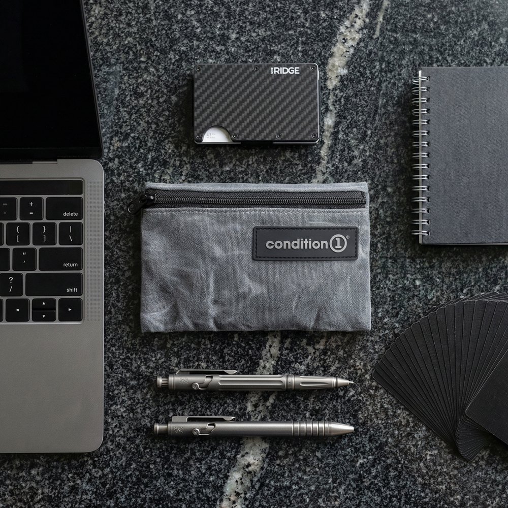 Waxed Canvas Flat Pouch