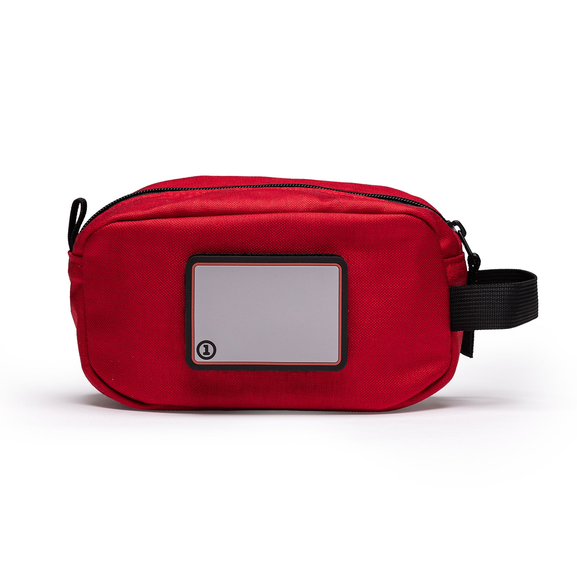 Red Lone Star Ammo Bag featuring a zippered closure and a clear ID window for easy identification. Ideal for storage and transport.