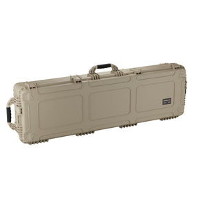 Durable 59-inch long hard case designed for waterproof and dustproof protection of gear during transport and storage.