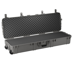 Durable 59-inch long hard case with a foam interior, designed for secure storage and transport of equipment.
