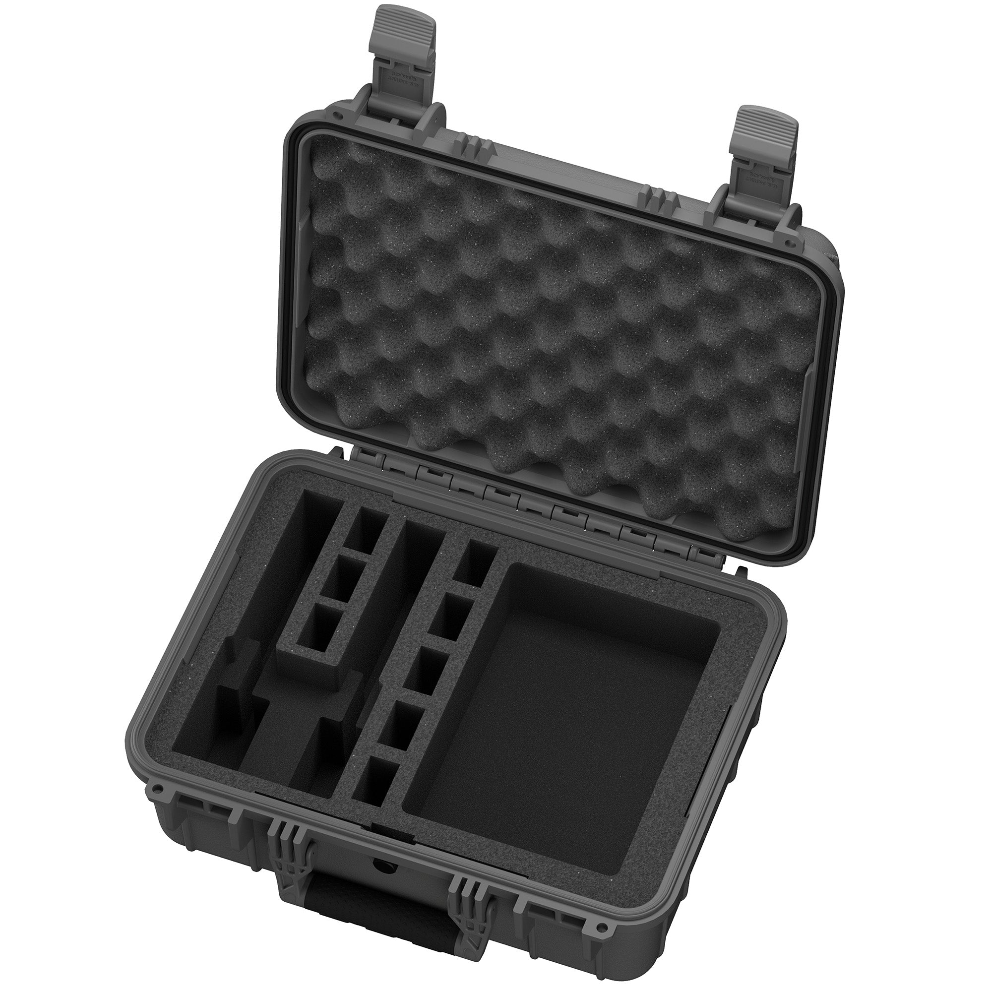 16-inch hard case designed for two pistols, featuring customizable foam interior for secure storage and transport.