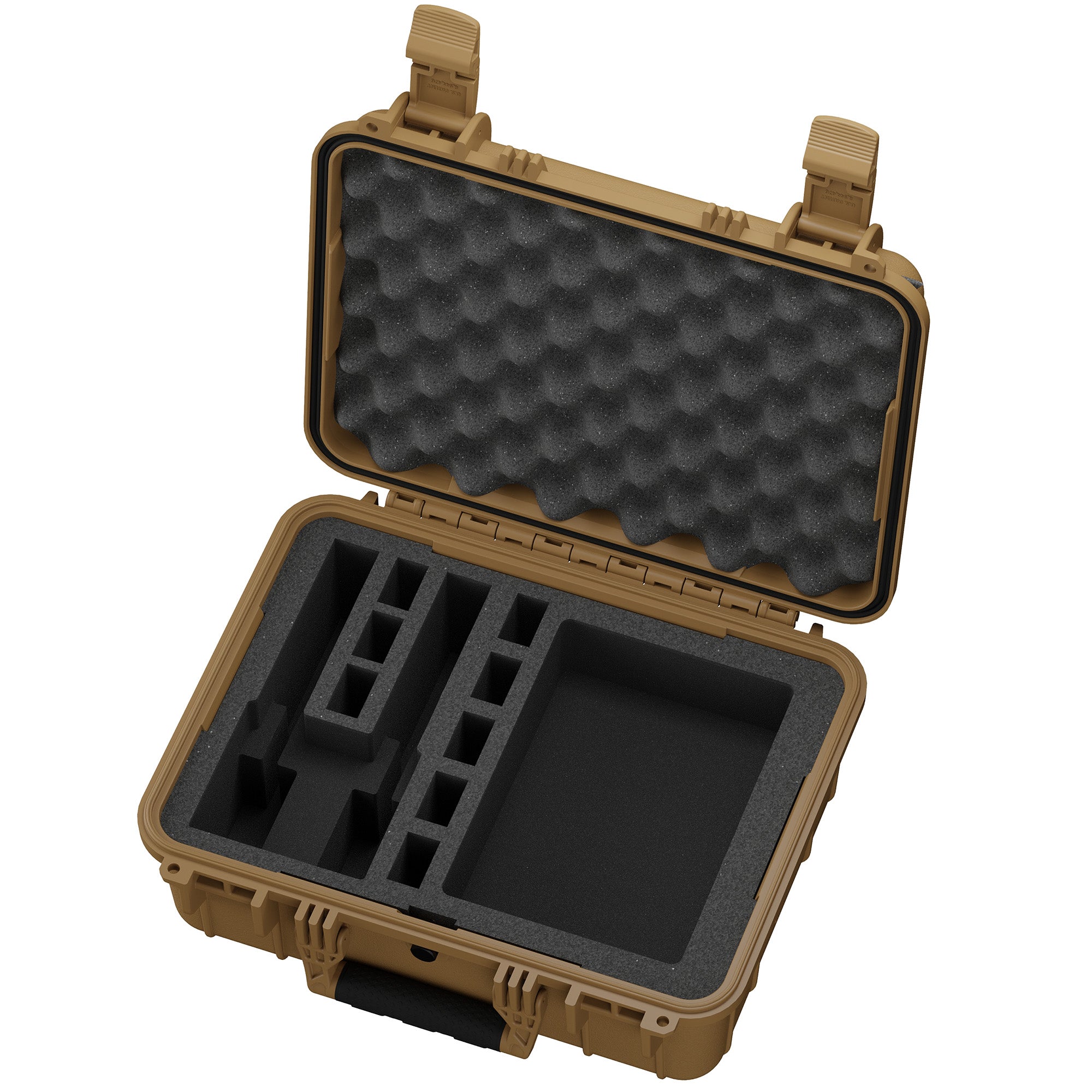16-inch waterproof hard case designed for two pistols, featuring customizable foam inserts for secure storage and transport.
