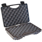 Alt text: "Open 17-inch Economy Case #1764, showing protective foam inserts on both halves of the case, ideal for securing and cushioning equipment during transport."