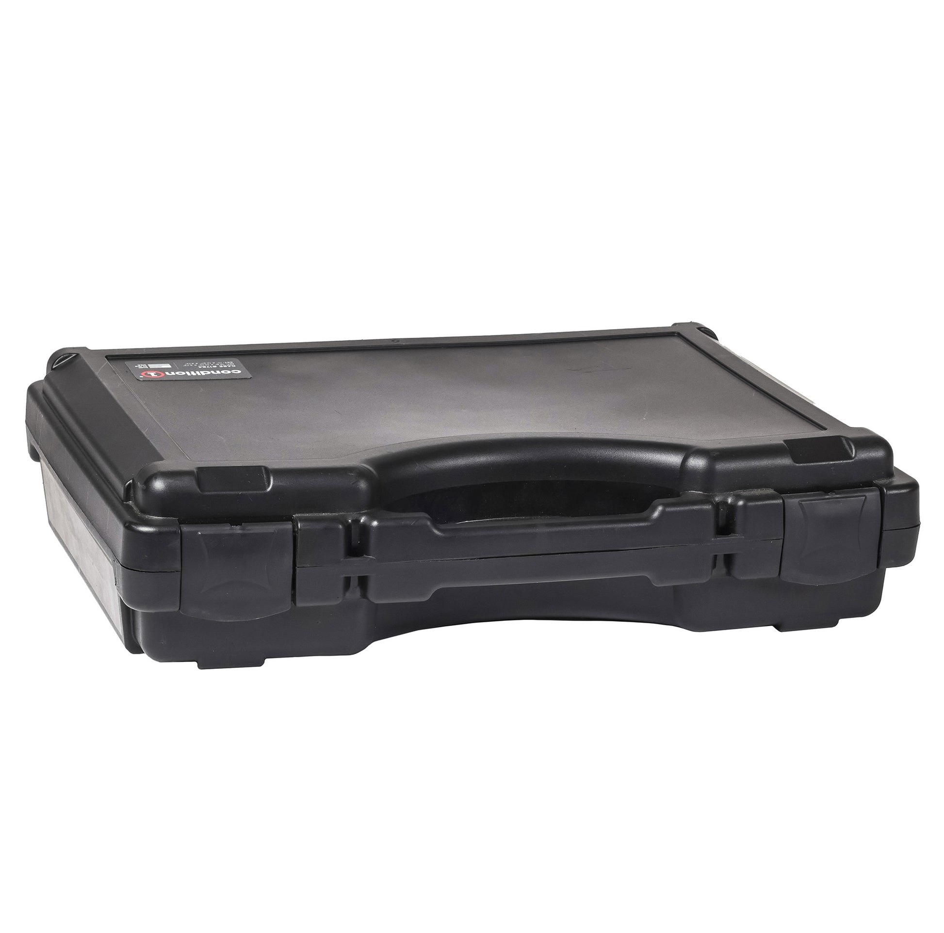 Black 17-inch economy hard case #1764 with durable handle and secure latches, isolated on a white background.