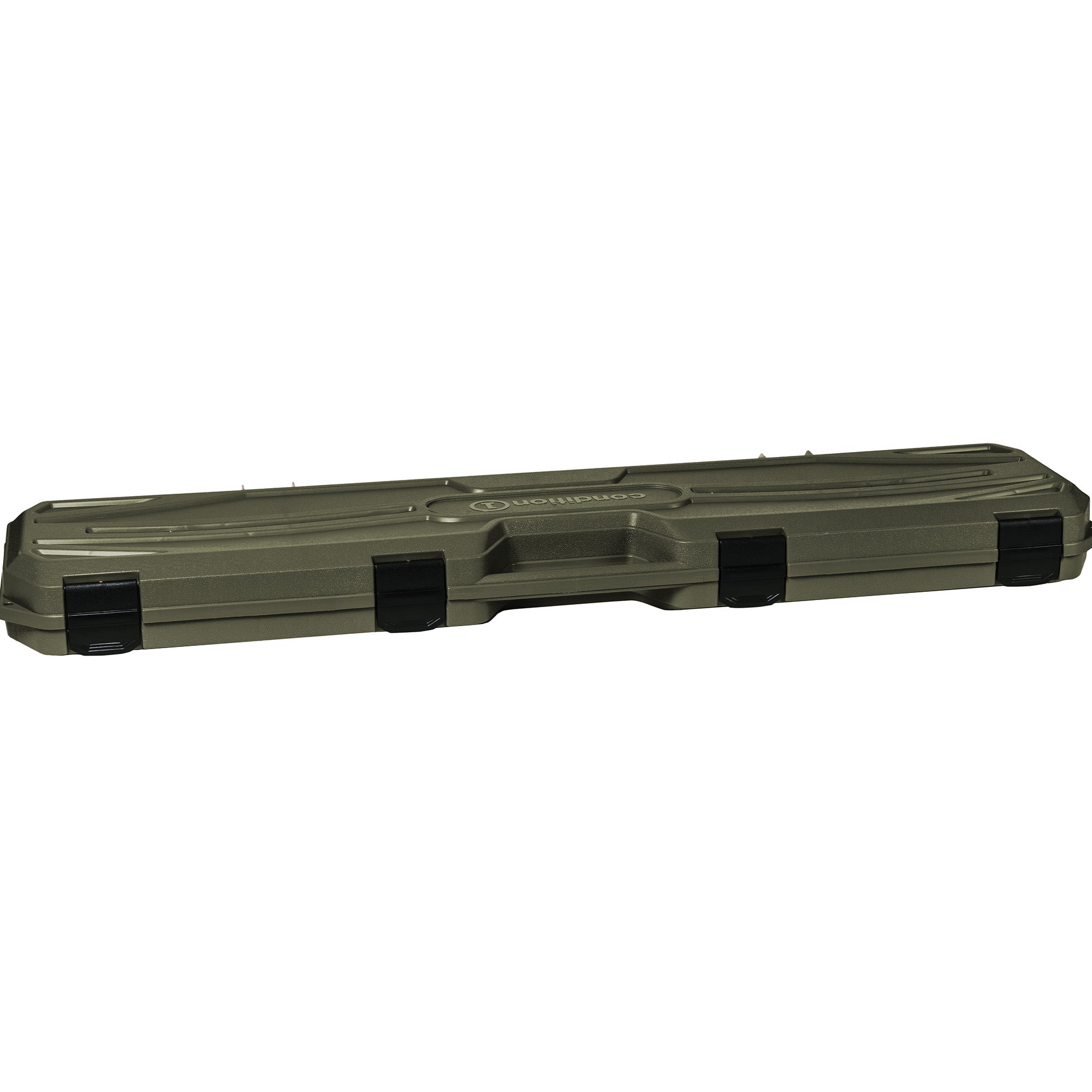 Green 42-inch economy hard case with black latches, designed for storing and transporting equipment securely.