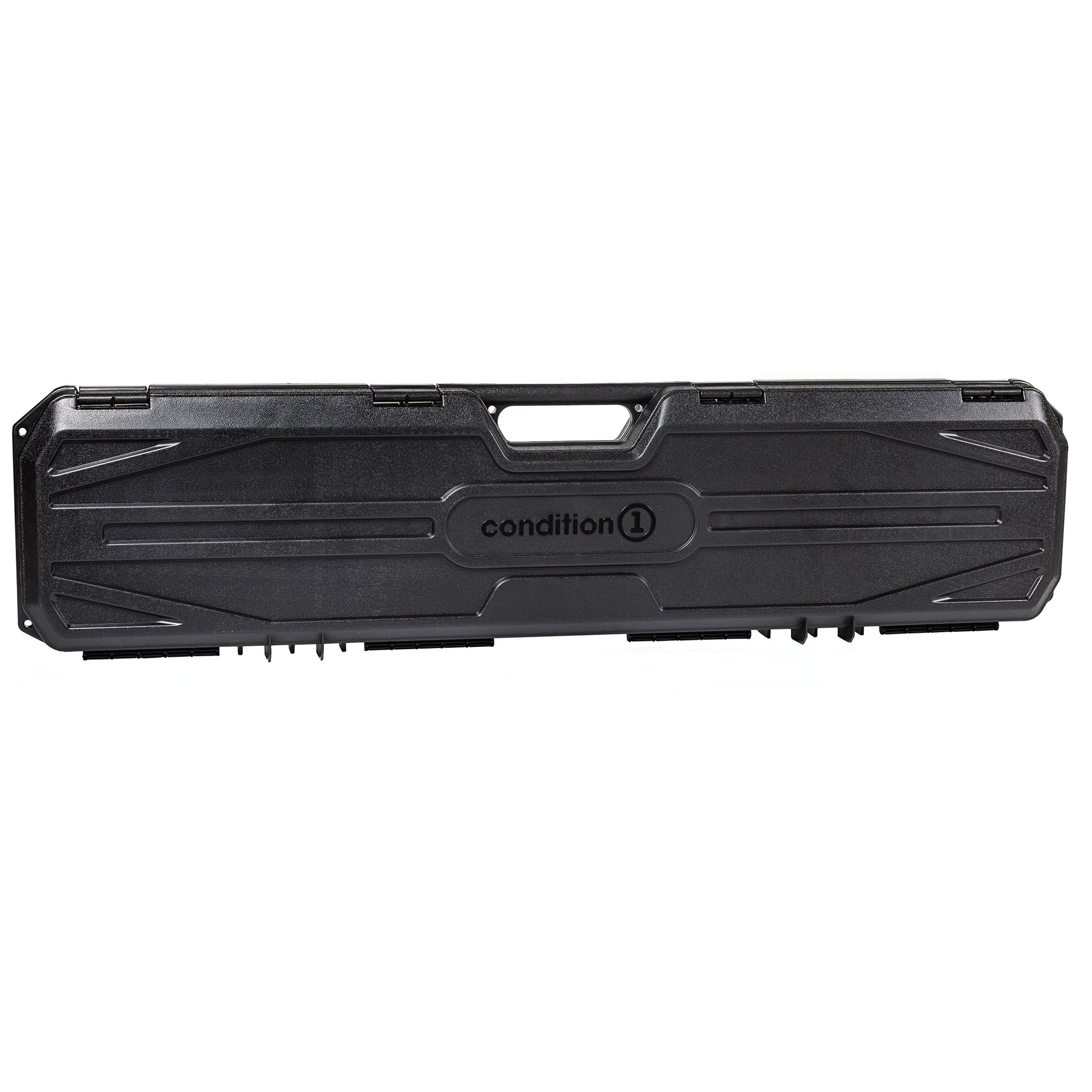 Black 42-inch economy hard case with "condition 1" branding, designed for durable storage and transport.