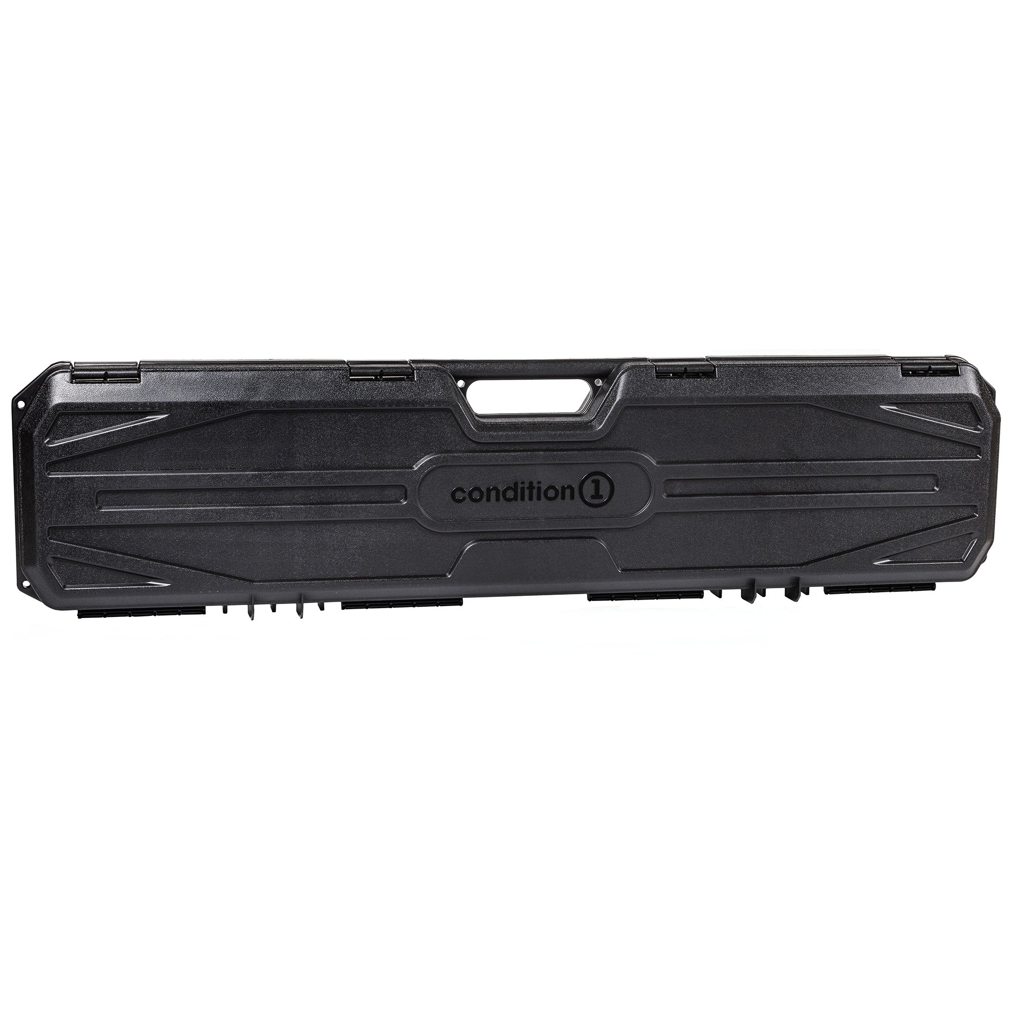 Black 42-inch economy hard case with "condition 1" branding, designed for durable storage and transport.