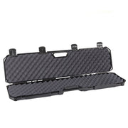 Open black 42" economy case with foam padding and secure latches, designed for safe storage and transport of equipment.