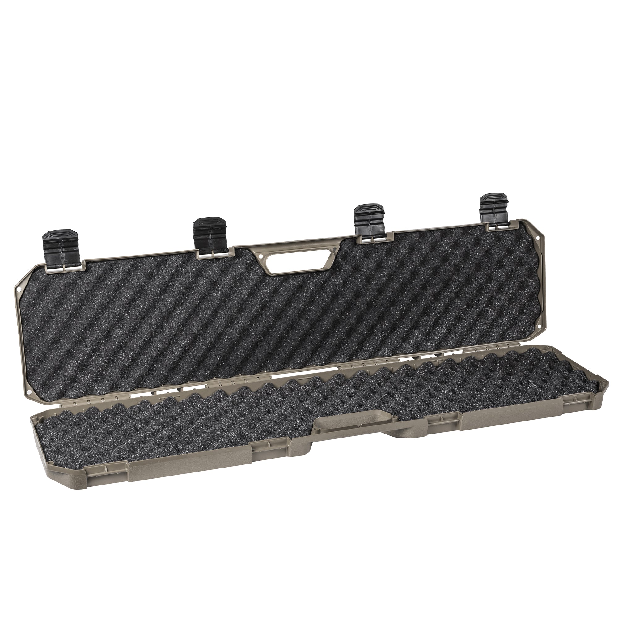 Open 42" economy case with foam padding and secure latches, designed for safe storage and transport of equipment.