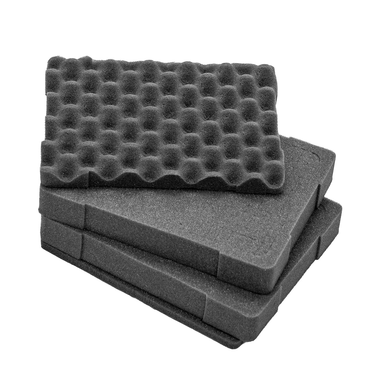Replacement foam inserts for #075 hard case, including egg crate and flat foam layers for custom cushioning.