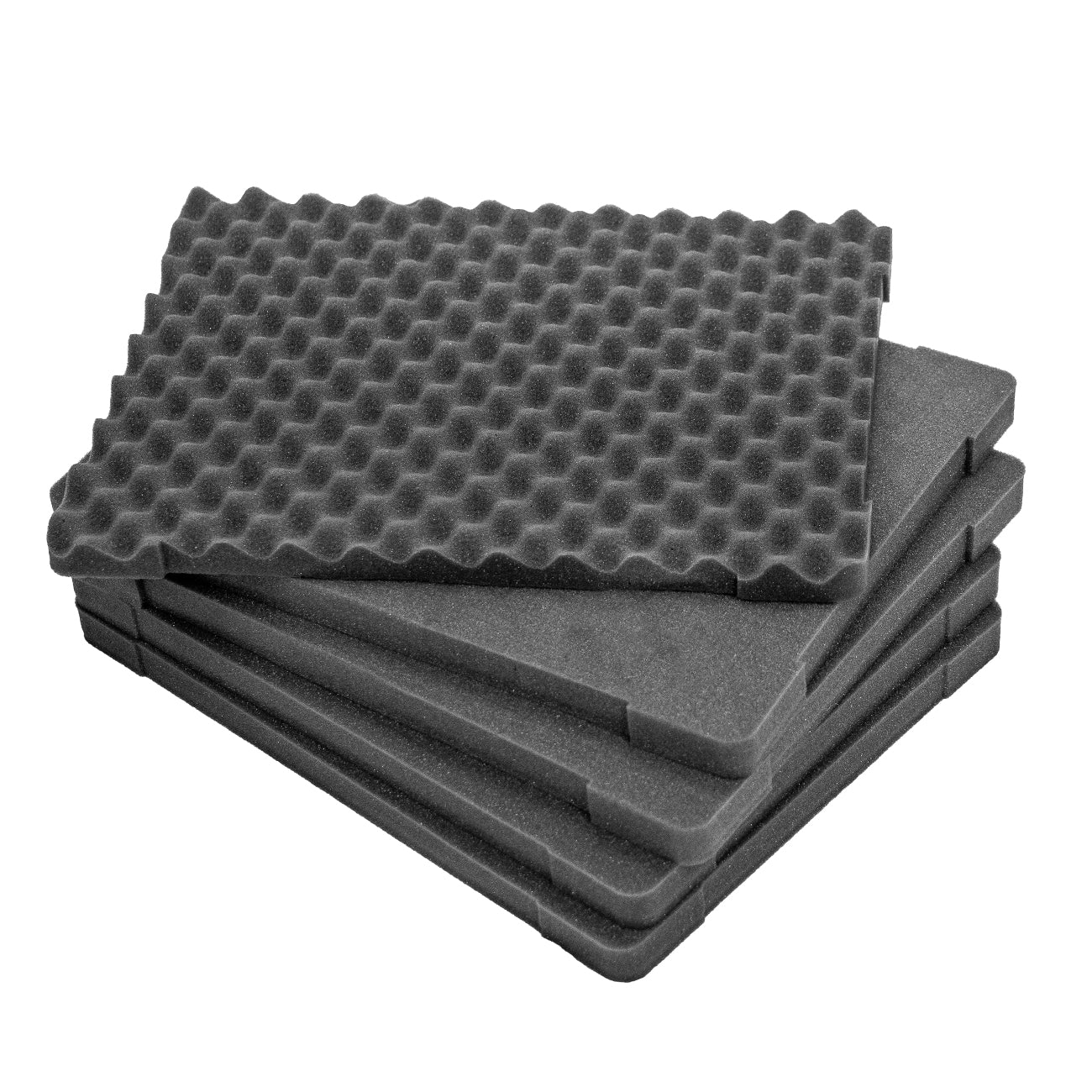 Replacement foam inserts in black, including egg crate and flat foam layers, for #287 case storage and protection.