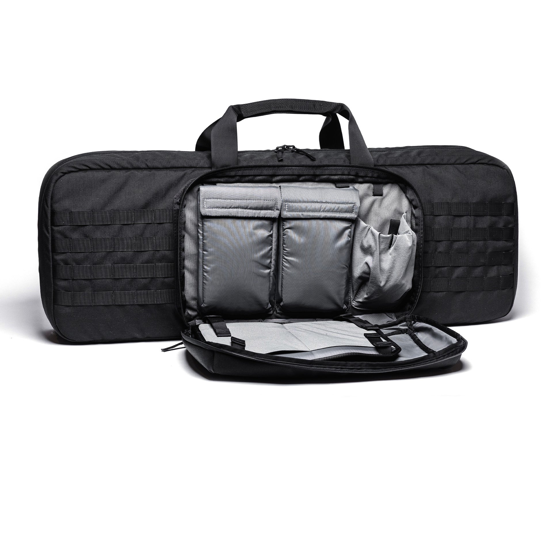 Black Lone Star 36" rifle bag with padded interior, multiple compartments, and adjustable straps for secure firearm transport.