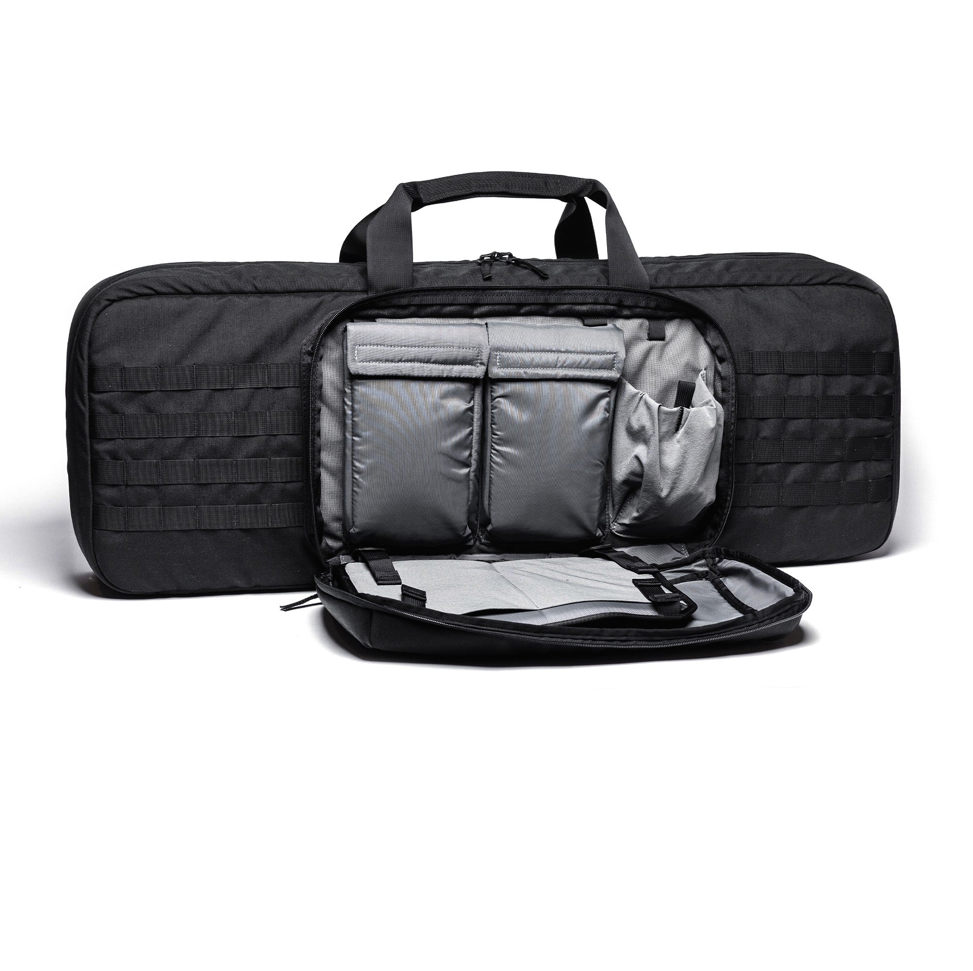 Black Lone Star 36" rifle bag with padded interior, multiple compartments, and adjustable straps for secure firearm transport.