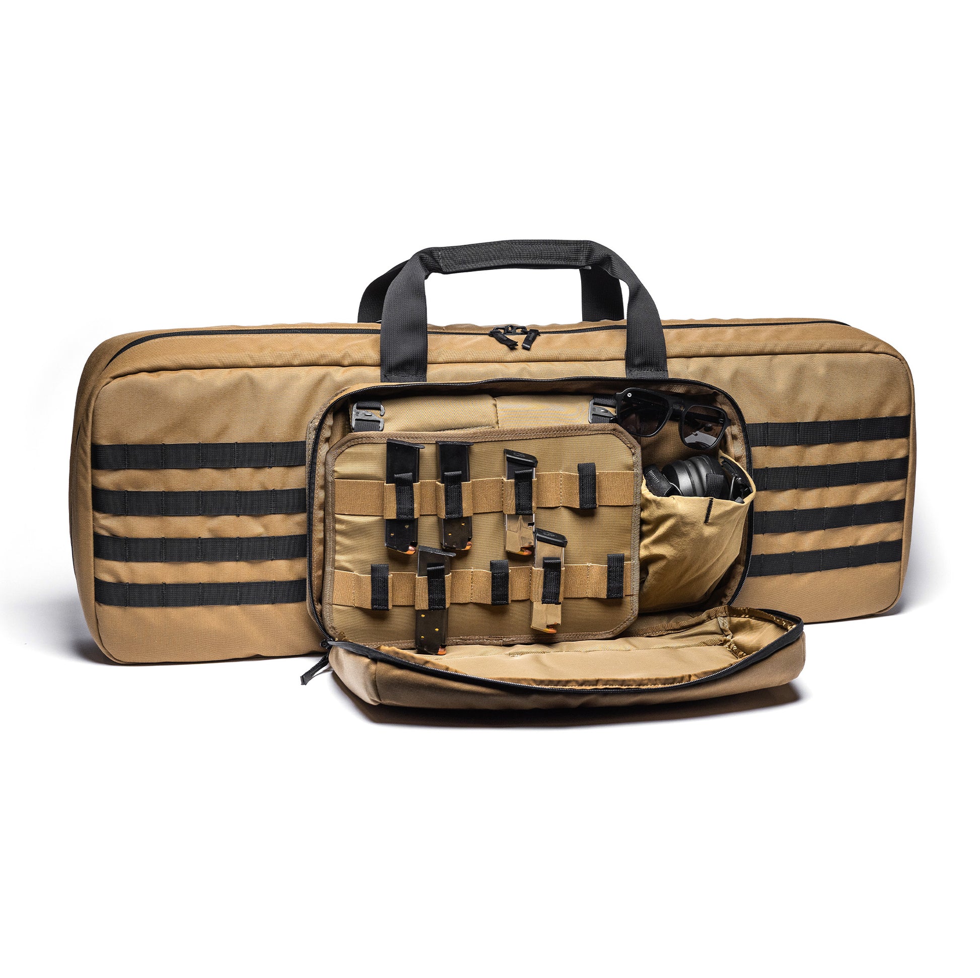 Lone Star 36" rifle bag with multiple compartments, adjustable straps, and accessories for firearm storage and transport.