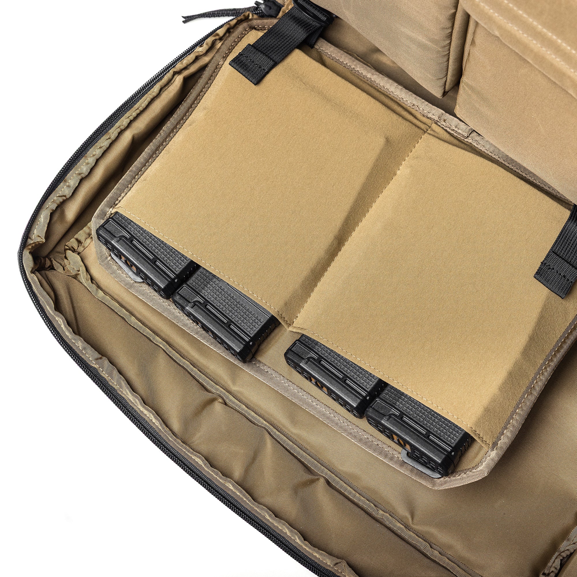 Lone Star 36" rifle bag interior with padded compartments and adjustable straps for firearm storage and transport.