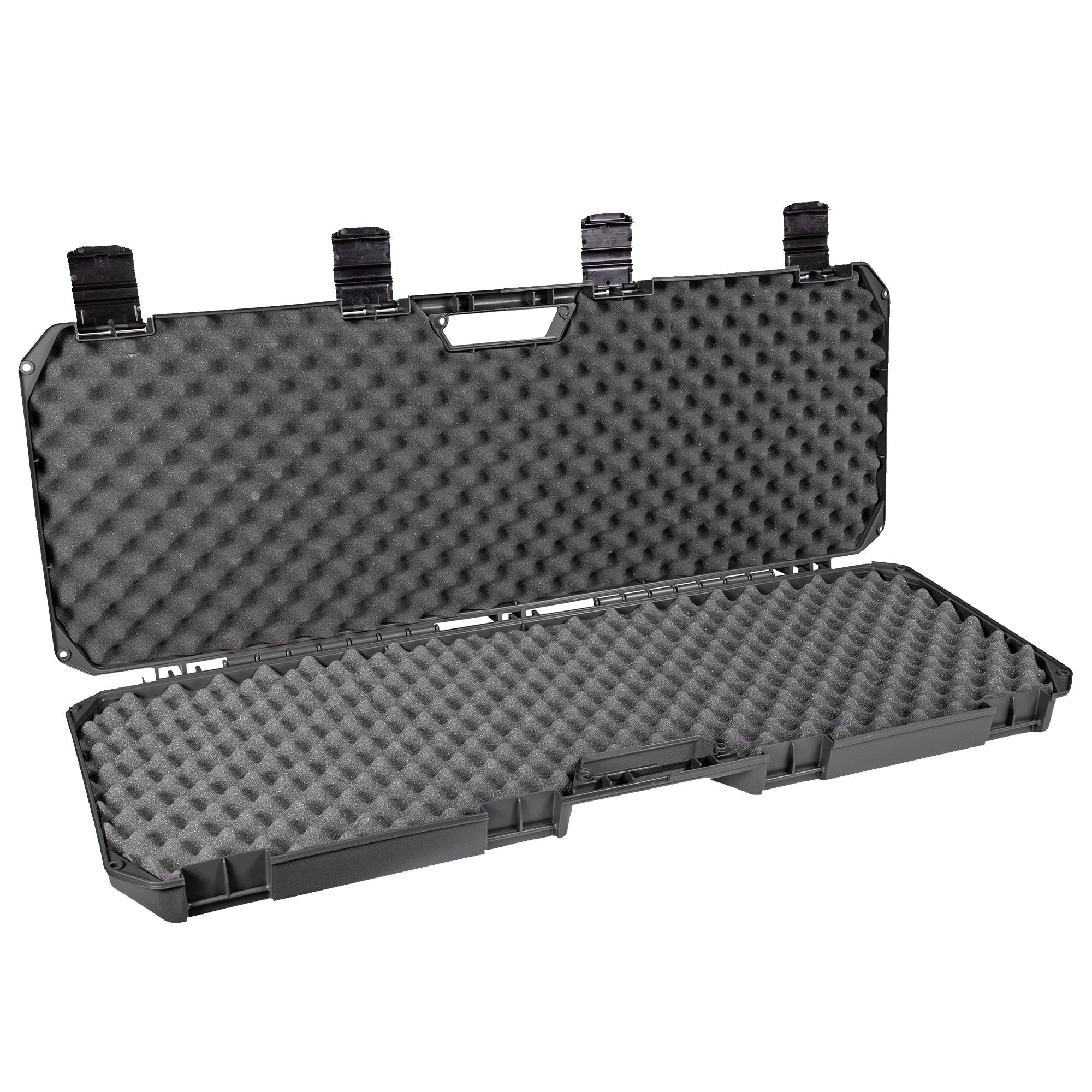 Open black 42" Economy AR case with foam padding and secure latches, designed for firearm storage and transport.