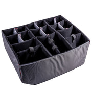 Padded divider set with adjustable compartments for organizing items inside the #286 case, featuring black fabric and gray accents.