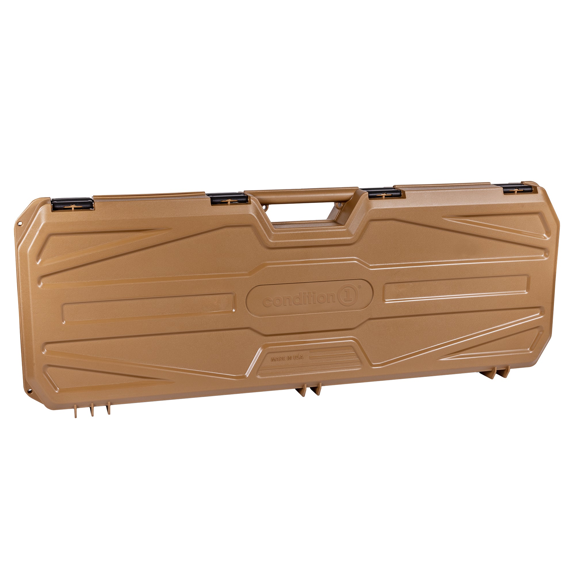 42-inch tan AR gun case with a sturdy handle and secure latches, designed for safe firearm storage and transport.