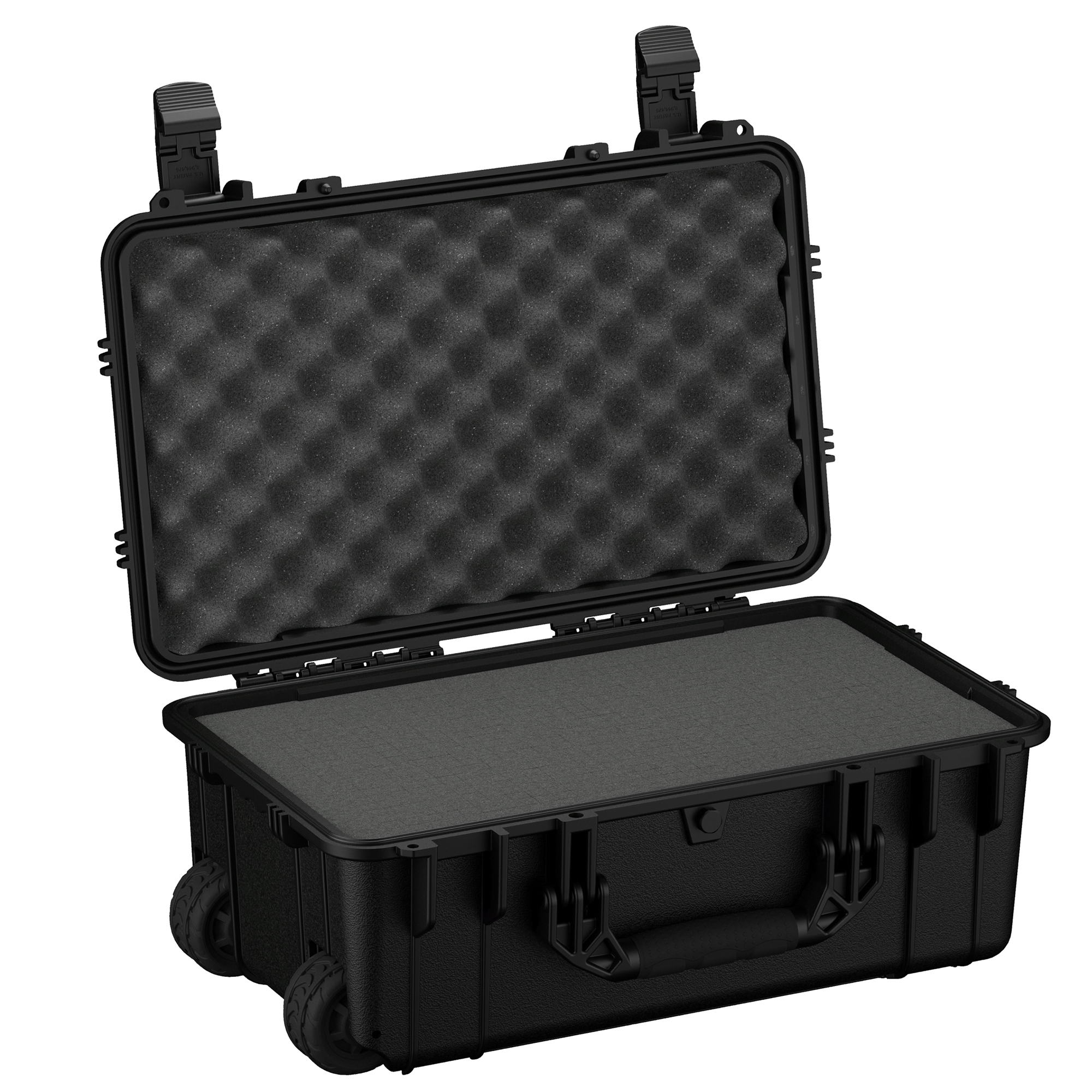 Durable 22-inch waterproof hard case with foam interior, ideal for protecting cameras and electronics during transport.