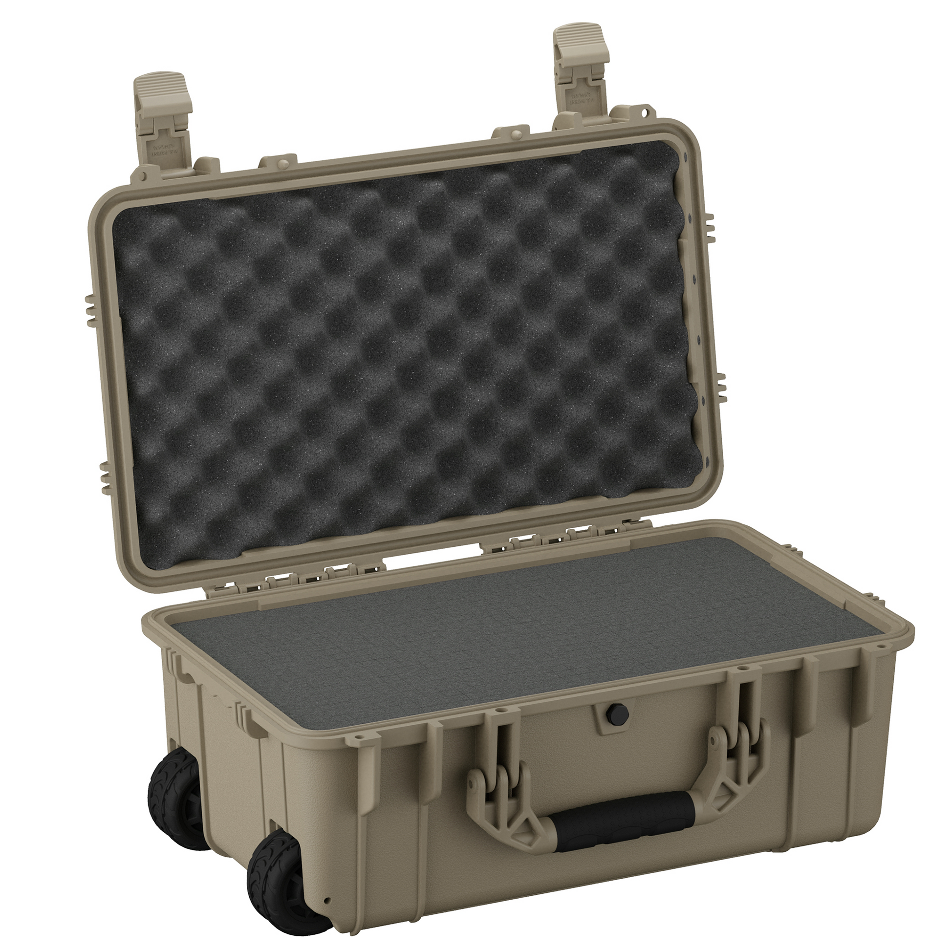 Durable 22-inch waterproof hard case with foam interior, ideal for protecting cameras and electronics during transport.