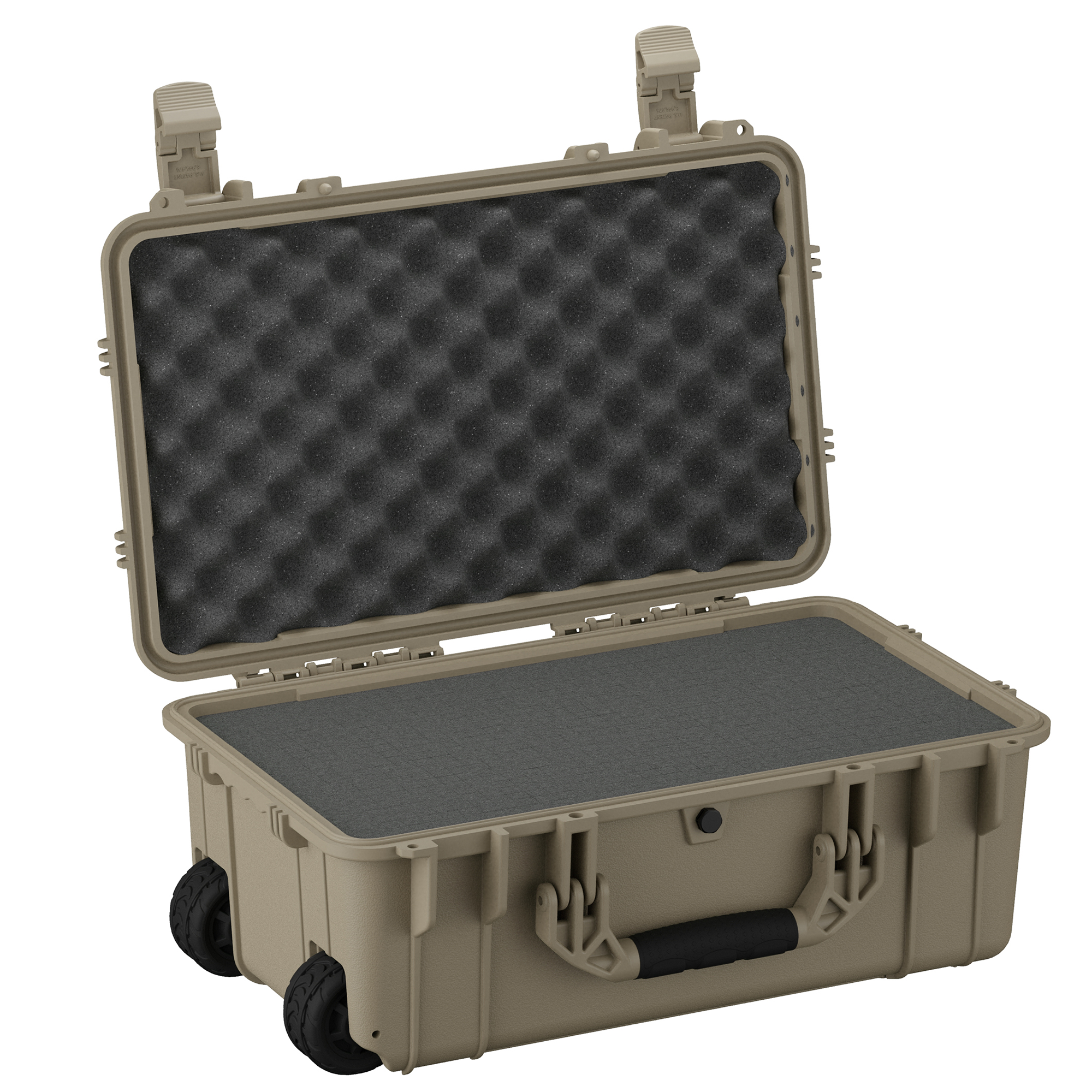 Durable 22-inch waterproof hard case with foam interior, ideal for protecting cameras and electronics during transport.