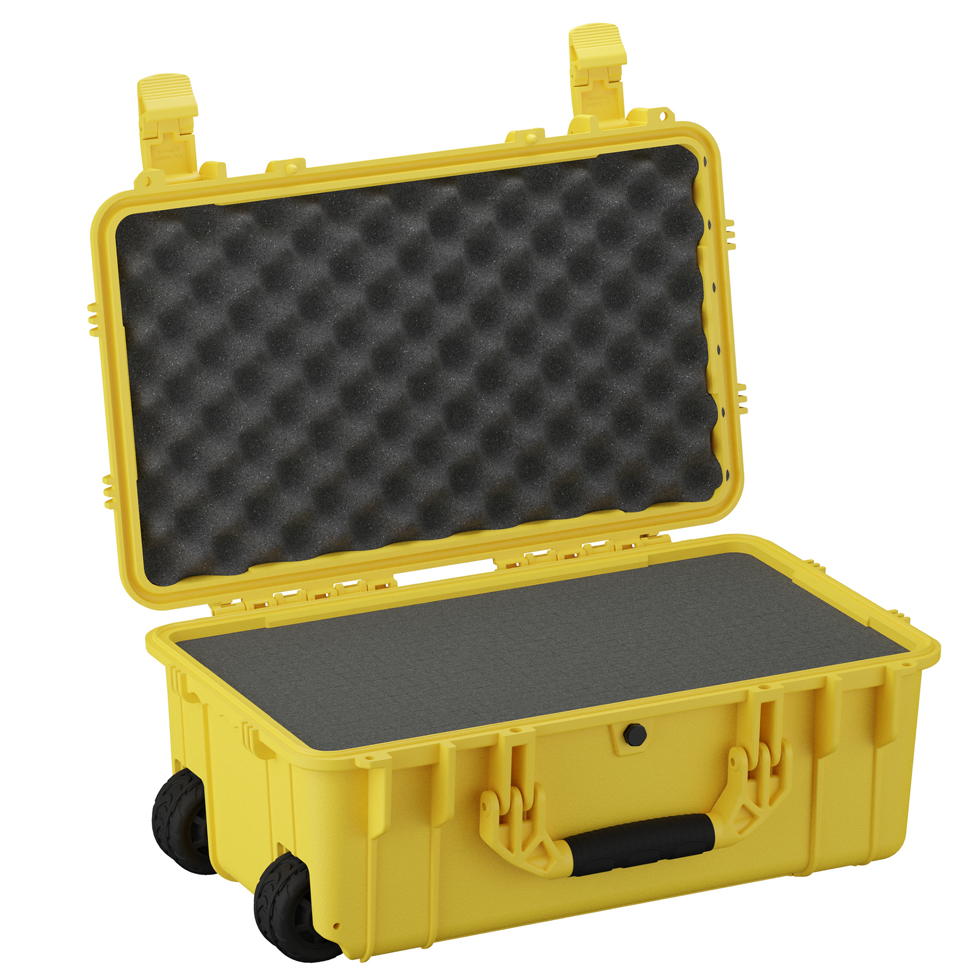 Durable 22-inch waterproof hard case with foam interior, designed for secure transport of cameras and electronics.