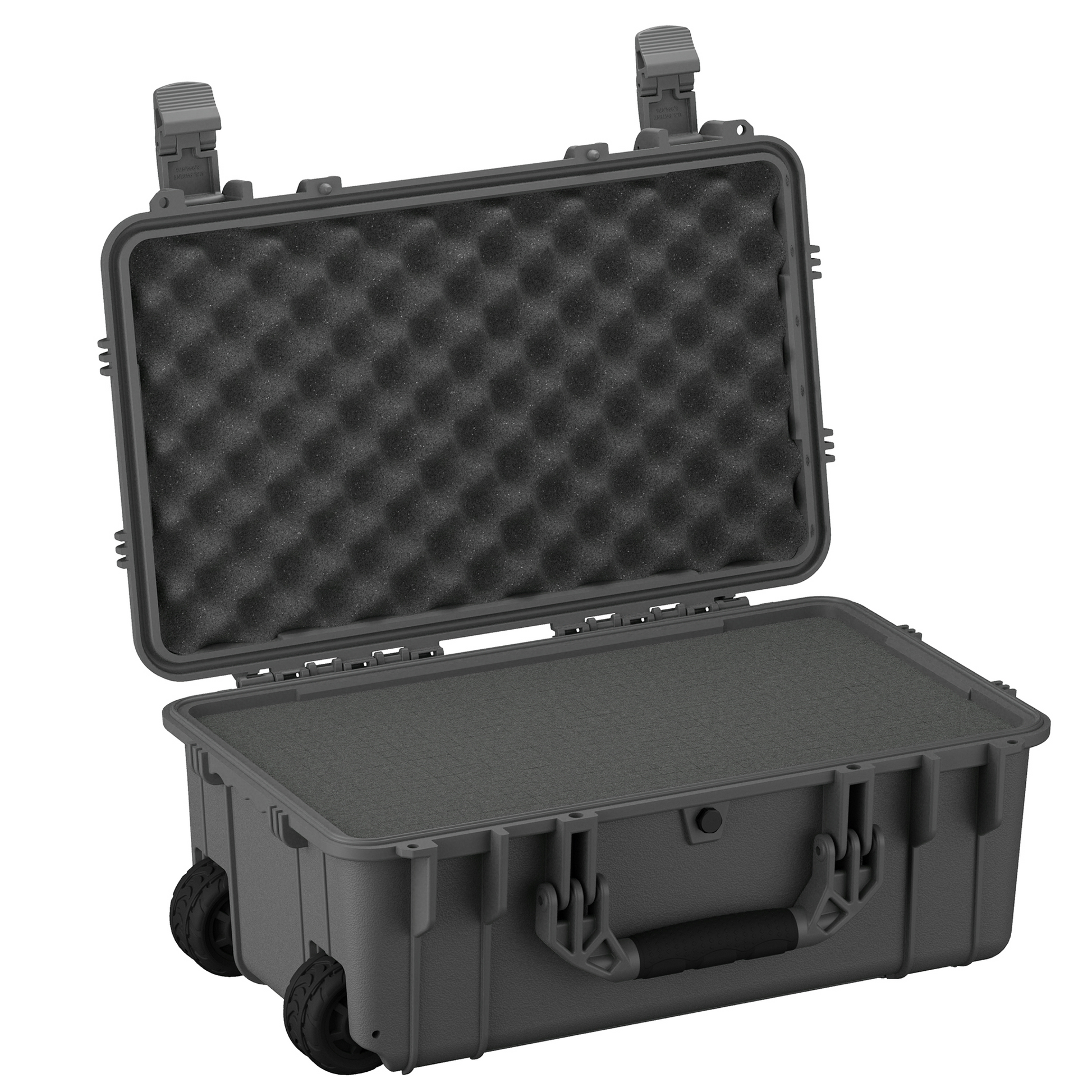 Durable 22-inch waterproof hard case with foam interior, ideal for protecting cameras and electronics during transport.
